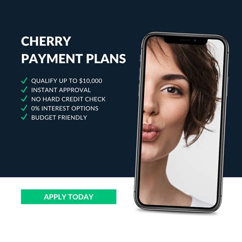Cherry payment - With Cherry, you can offer fast and easy payment plans for treatments that cost between $200 - $10,000. Patients can split the amount into smaller, more manageable monthly payments, while you get paid 100% upfront. 